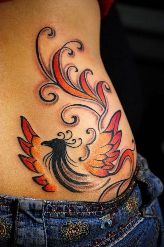 Phoenix tattoo on ribs for girls - Tattooimages.biz